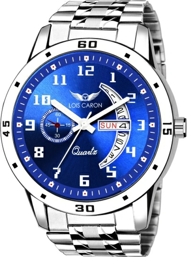 LOIS CARON LCS-8188 DAY & DATE FUNCTIONING WATCH FOR BOYS Analog Watch  - Blue, Free