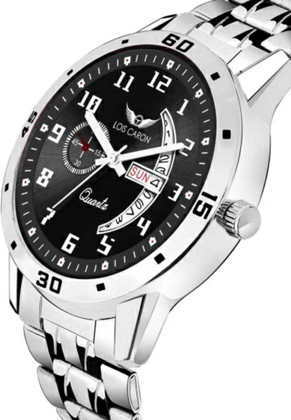 LOIS CARON LCS-8188 DAY & DATE FUNCTIONING WATCH FOR BOYS Analog Watch  - Black, Free