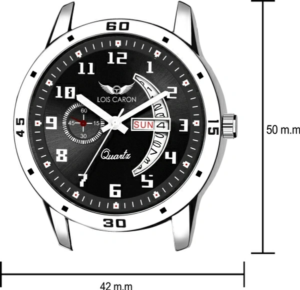 LOIS CARON LCS-8188 DAY & DATE FUNCTIONING WATCH FOR BOYS Analog Watch  - Black, Free