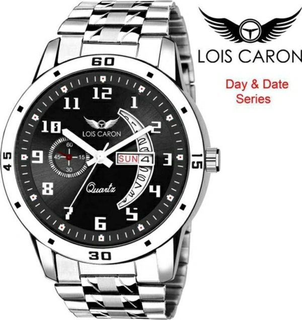 LOIS CARON LCS-8188 DAY & DATE FUNCTIONING WATCH FOR BOYS Analog Watch  - Black, Free