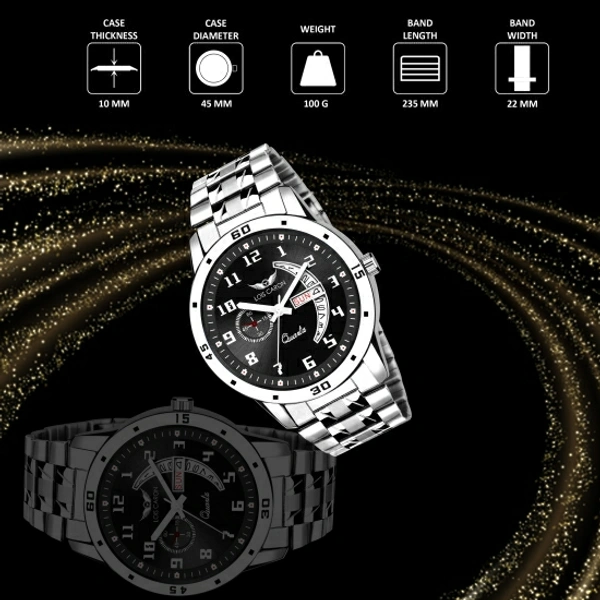 LOIS CARON LCS-8188 DAY & DATE FUNCTIONING WATCH FOR BOYS Analog Watch  - Black, Free