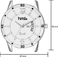 HMTE HM-7222 Day&Date Series Analog Watch  - For Men - Free, White