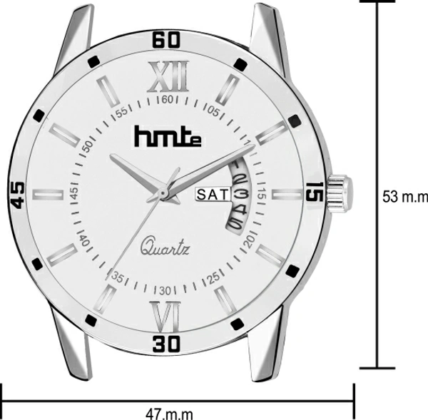 HMTE HM-7222 Day&Date Series Analog Watch  - For Men - Free, White