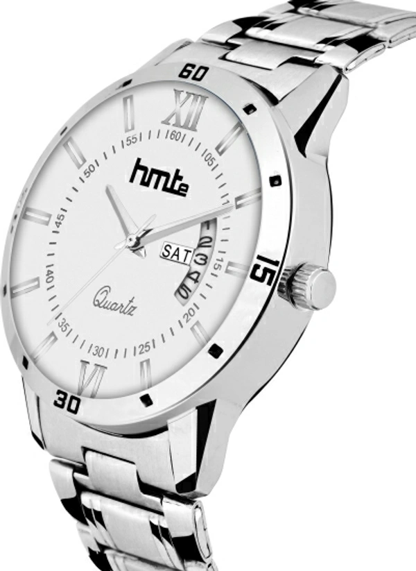 HMTE HM-7222 Day&Date Series Analog Watch  - For Men - Free, White