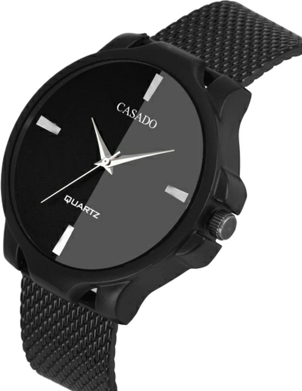 CASADO Combo Set of Wayfarer Sunglass and Elegant Watch with Premium Gift Box Packaging - Black, Free