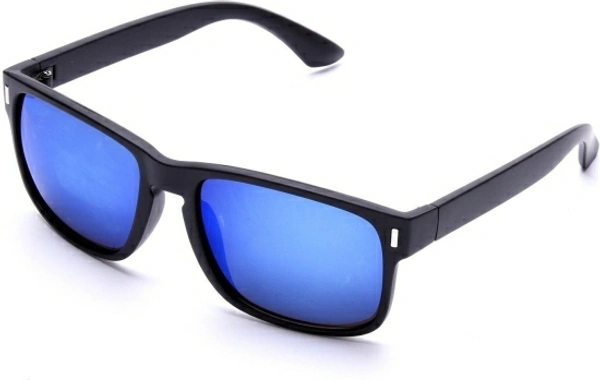 CASADO Combo Set of Wayfarer Sunglass and Elegant Watch with Premium Gift Box Packaging - Blue, Free
