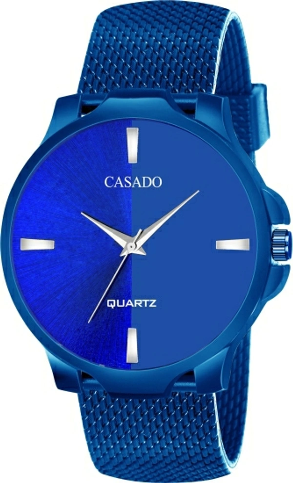 CASADO Combo Set of Wayfarer Sunglass and Elegant Watch with Premium Gift Box Packaging - Blue, Free