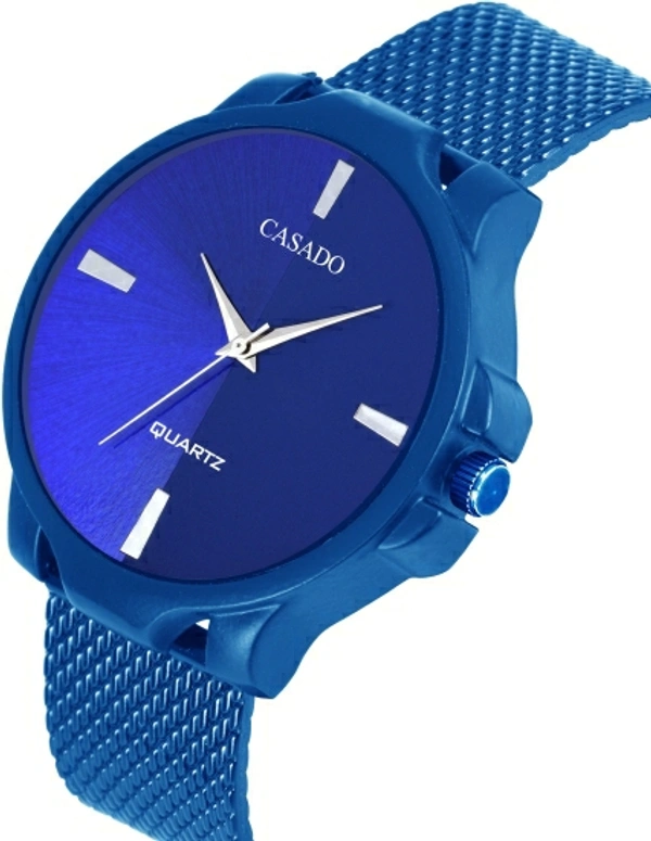 CASADO Combo Set of Wayfarer Sunglass and Elegant Watch with Premium Gift Box Packaging - Blue, Free