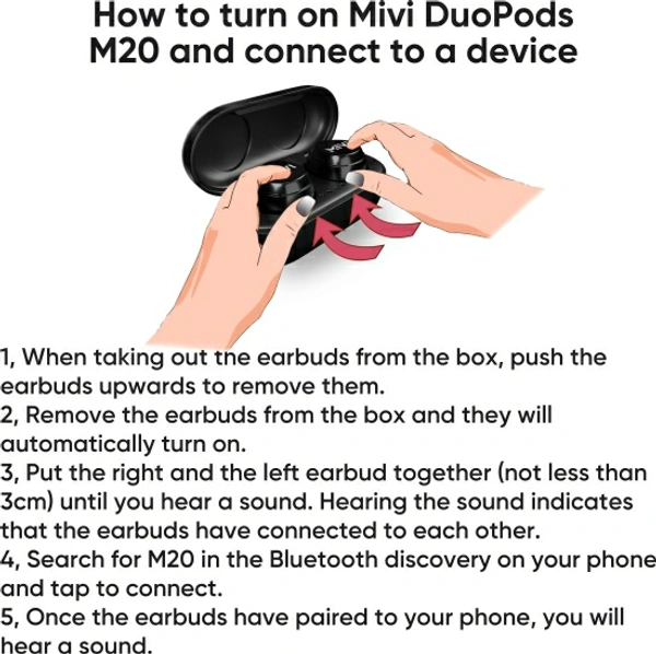 Mivi DuoPods M20 True Wireless Bluetooth Headset - Black, Free
