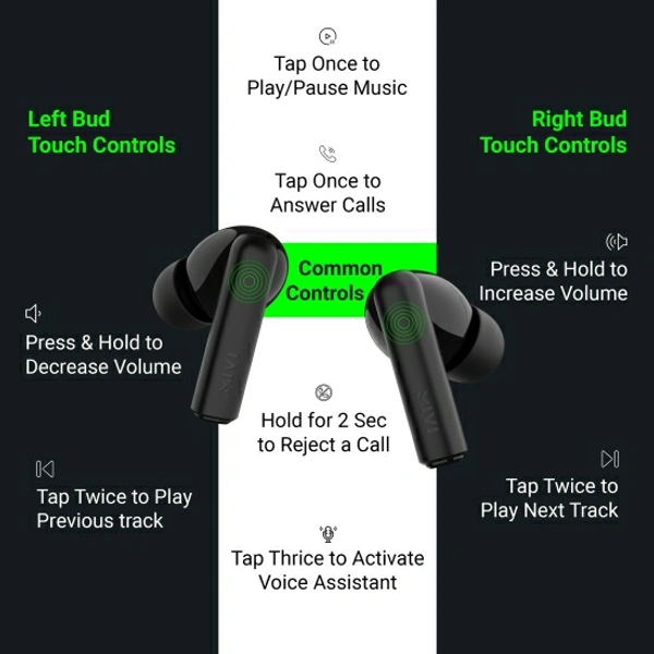 Mivi Duopods F30 with 42 hours battery Fast Charging TWS Bluetooth Headset - Black, Free, 202215, 4.7★