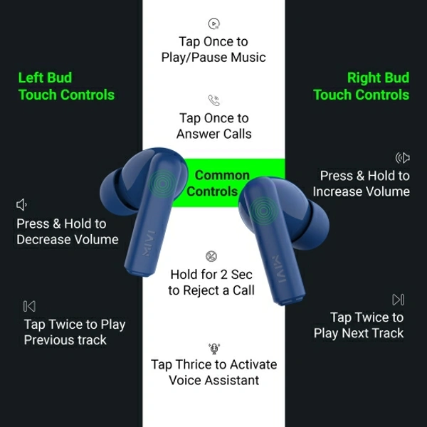 Mivi Duopods F30 with 42 hours battery Fast Charging TWS Bluetooth Headset - Blue, Free, 202214, 4.4★