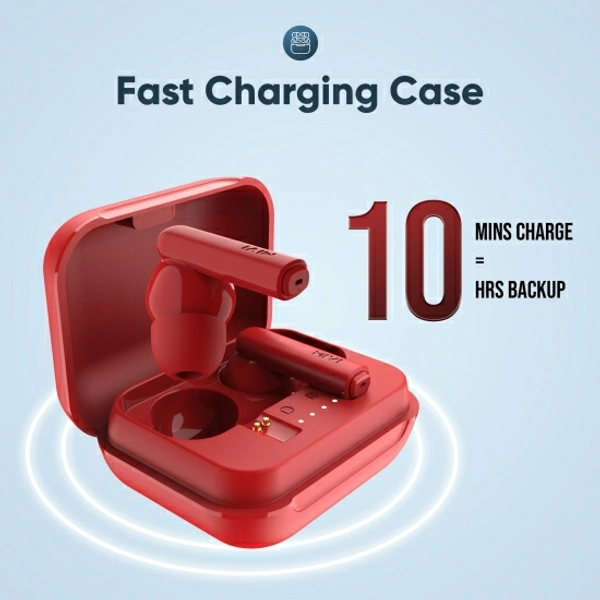 Mivi Duopods F30 with 42 hours battery Fast Charging TWS Bluetooth Headset - Red, Free, 202213, 4.5★