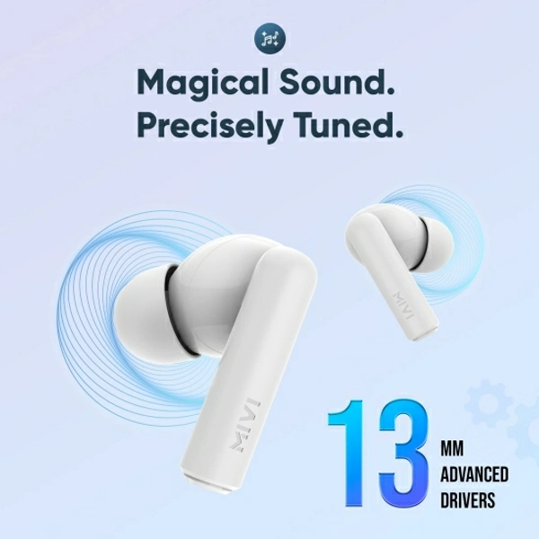 Mivi Duopods F30 with 42 hours battery Fast Charging TWS Bluetooth Headset - White, Free, 202212, 4.6★
