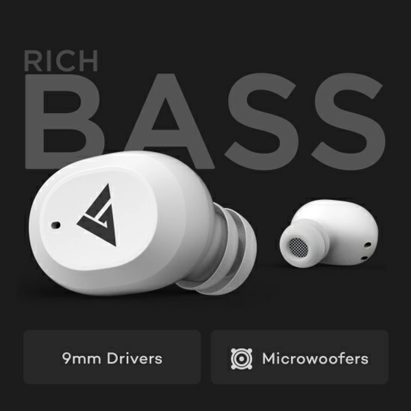 Boult Audio AirBass Combuds Bluetooth Headset - White, Free