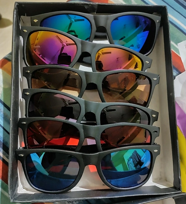 SUNBEE Wayfarer Sunglasses - Brown + Red + Green + White + Purple + Blue , 20, 4.2★, 202211