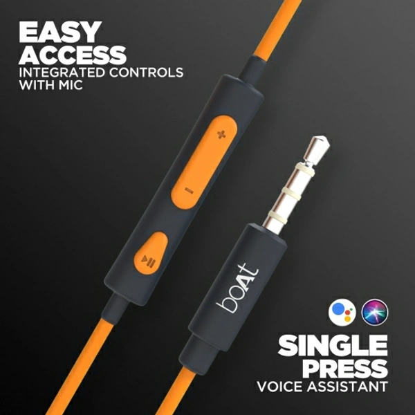 boAt Bassheads Wired Headset - Orange, Free, 2022110, 4.3★