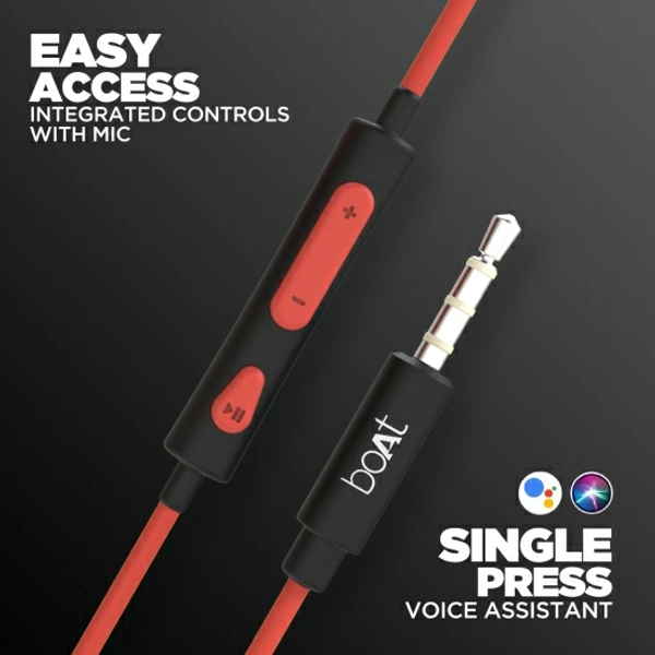 boAt Bassheads Wired Headset - Red, Free, 2022111, 4.3★