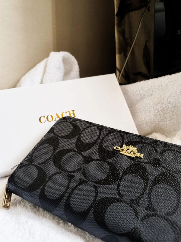 Coach Wallet - Black, length:8 In. height: 4.5 In