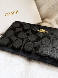 Coach Wallet - Black, length:8 In. height: 4.5 In