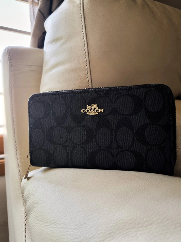 Coach Wallet - Black, length:8 In. height: 4.5 In