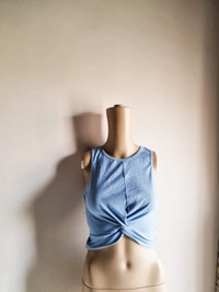 Sassafras Crop Top - Blue, M