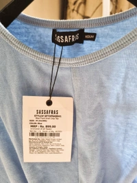 Sassafras Crop Top - Blue, M
