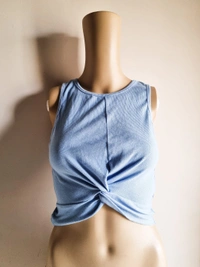 Sassafras Crop Top - Blue, M