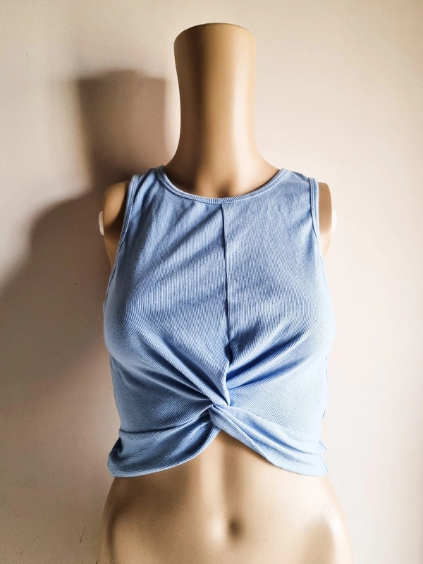 Sassafras Crop Top - Blue, M