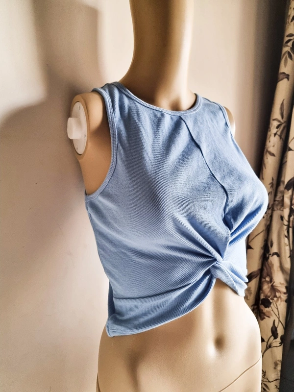 Sassafras Crop Top - Blue, M