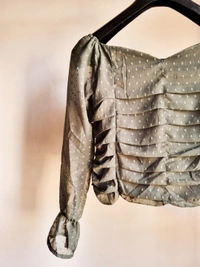 Smocked Top  - Olive, S