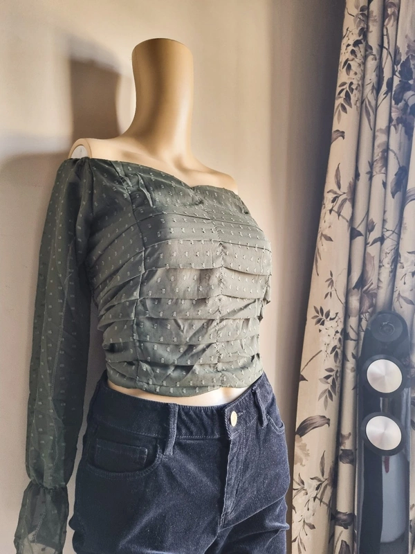 Smocked Top  - Olive, S
