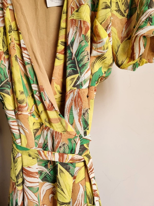 Mango  Floral Wrap Around Dress - Multicolour , L