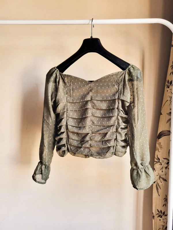 Smocked Top  - Olive, S