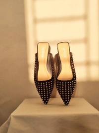 Corsica  Studded Flats  - Black, EURO 37
