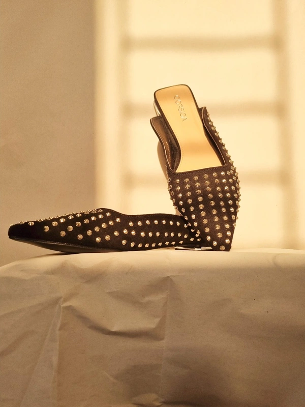 Corsica  Studded Flats  - Black, EURO 37