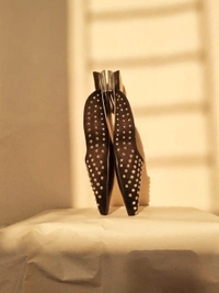 Corsica  Studded Flats  - Black, EURO 37