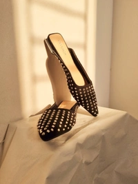 Corsica  Studded Flats  - Black, EURO 37