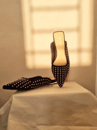 Corsica  Studded Flats  - Black, EURO 37