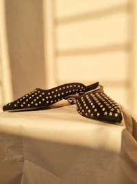 Corsica  Studded Flats  - Black, EURO 37