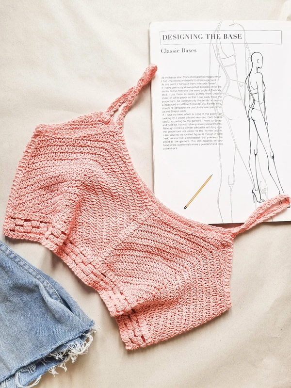 Crochet Top - Baby Pink, M