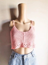 Crochet Top - Baby Pink, M