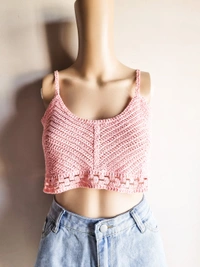 Crochet Top - Baby Pink, M