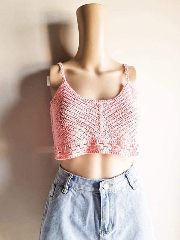 Crochet Top - Baby Pink, M