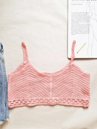Crochet Top - Baby Pink, M