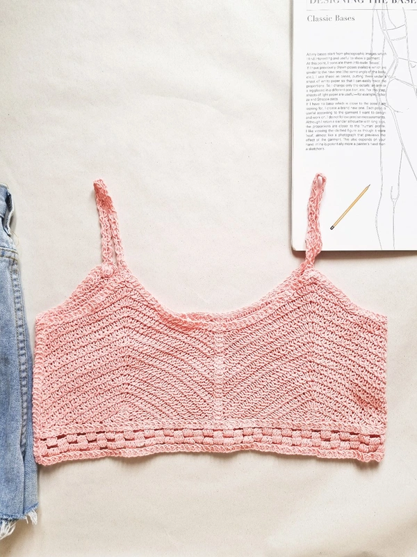 Crochet Top - Baby Pink, M