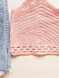 Crochet Top - Baby Pink, M