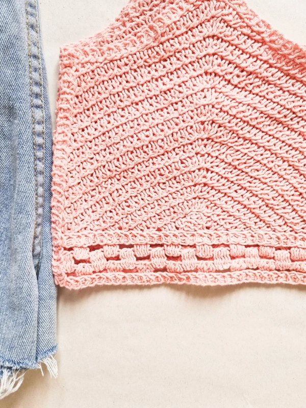 Crochet Top - Baby Pink, M