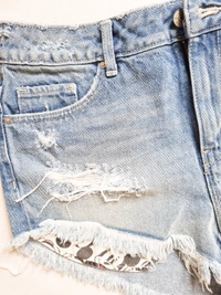 H&M Micky Booty Shorts - Blue, 28-29 In (high rise)