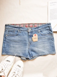 Levi's  High Rise Snug Through Waist Shorts  - Blue, 37 In (high waist)