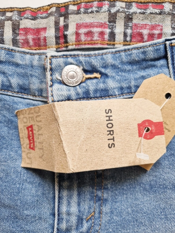 Levi's  High Rise Snug Through Waist Shorts  - Blue, 37 In (high waist)